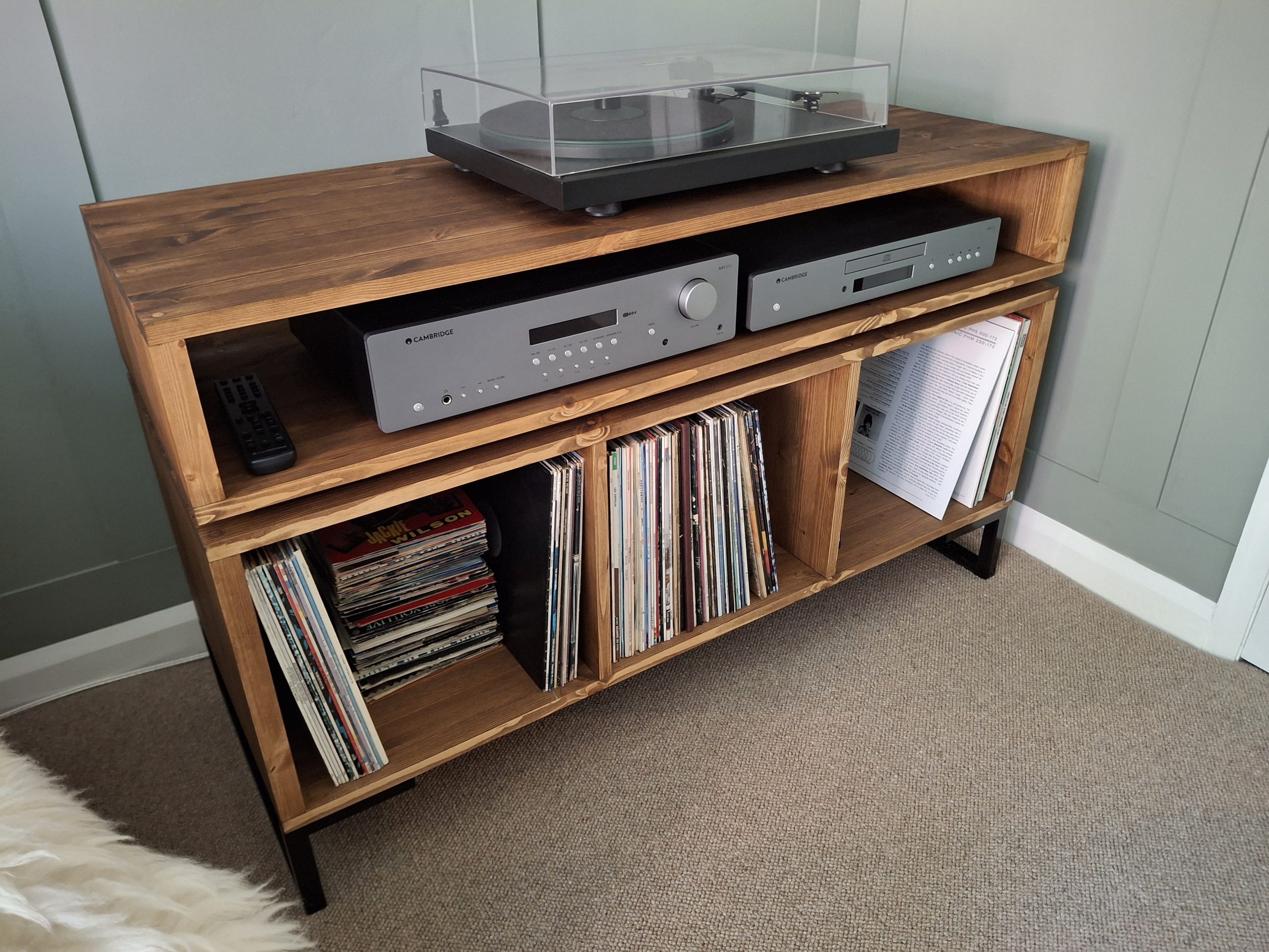 Vinyl Storage Cabinet with Floating Isolation Amp Shelf photo review