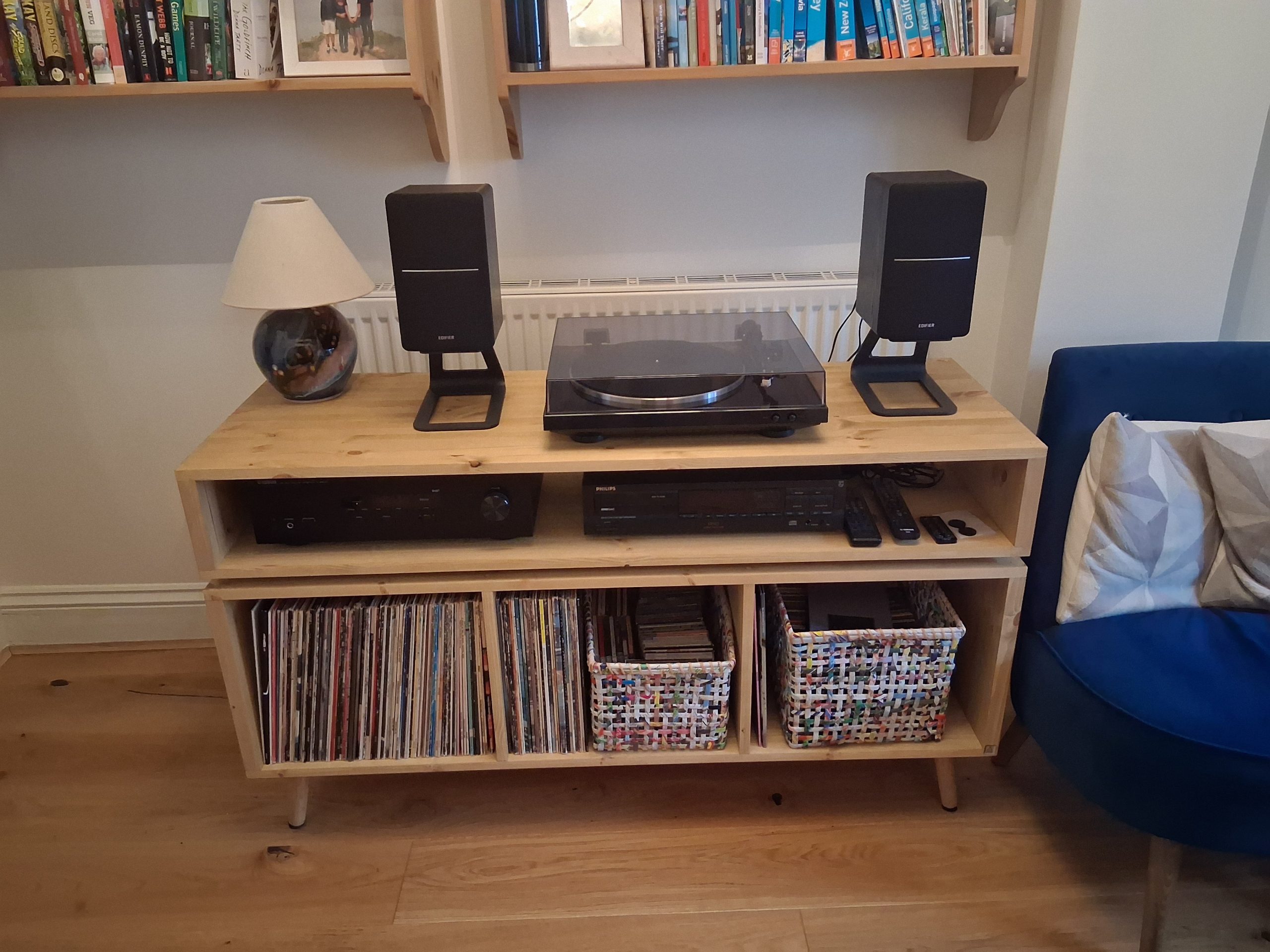 Vinyl Storage Cabinet with Floating Isolation Amp Shelf photo review