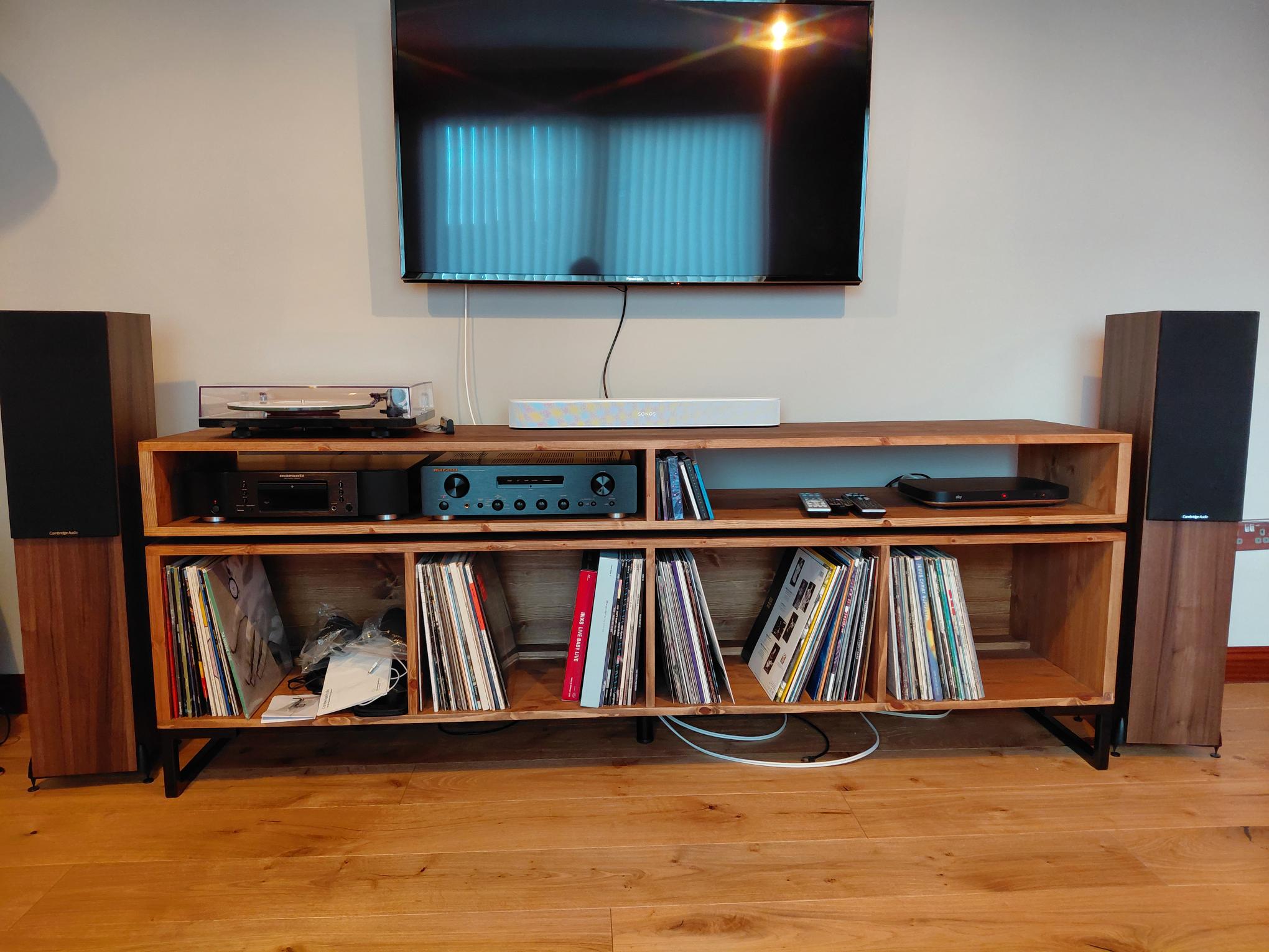 Vinyl Storage Cabinet with Floating Isolation Amp Shelf photo review