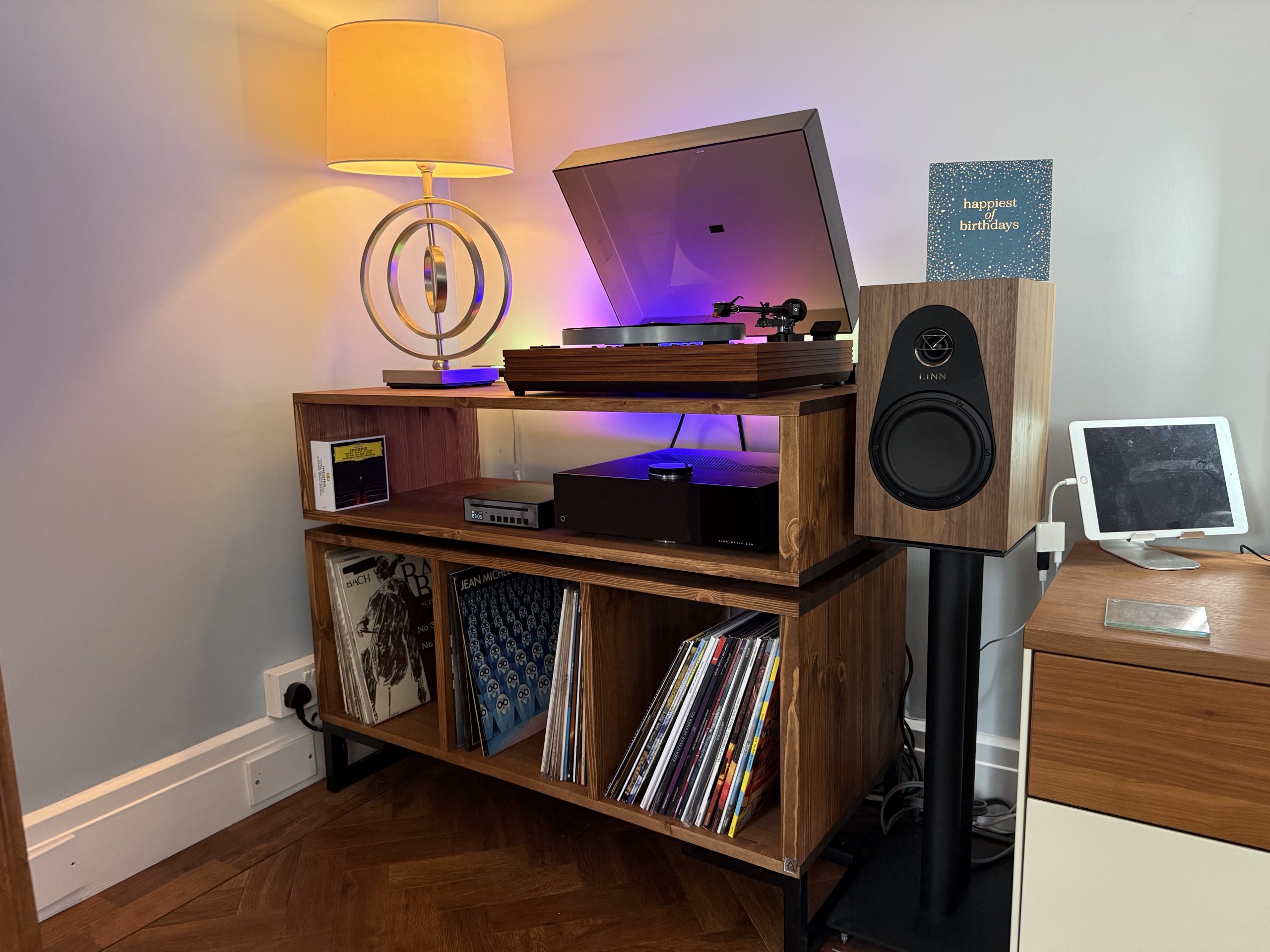 Vinyl Storage Cabinet with Floating Isolation Amp Shelf photo review