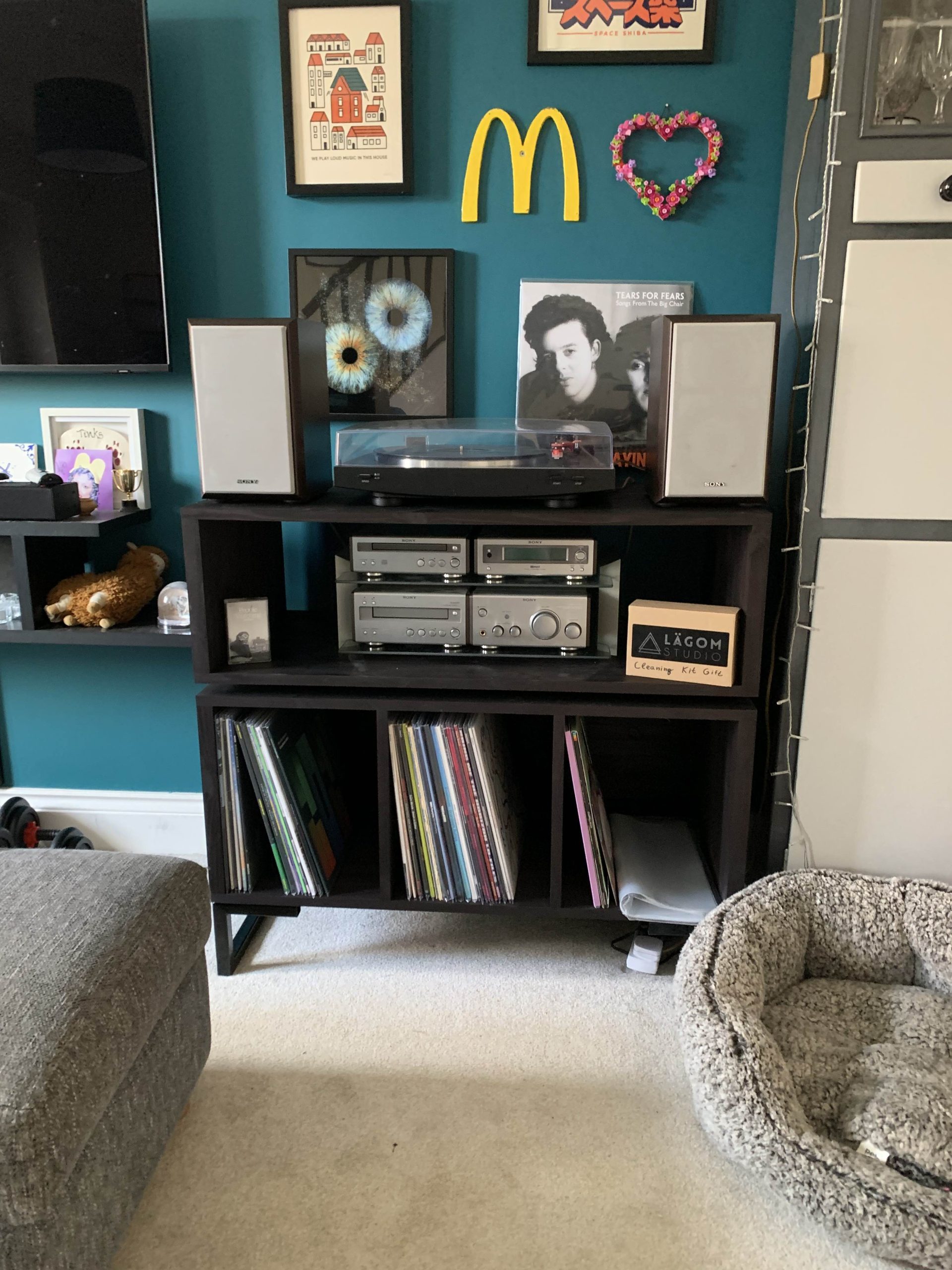 Vinyl Storage Cabinet with Floating Isolation Amp Shelf photo review