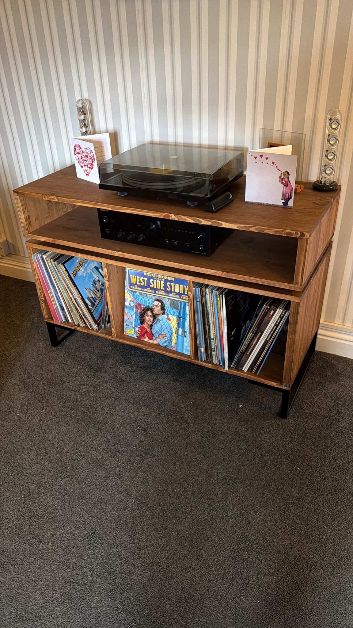 Vinyl Storage Cabinet with Floating Isolation Amp Shelf photo review