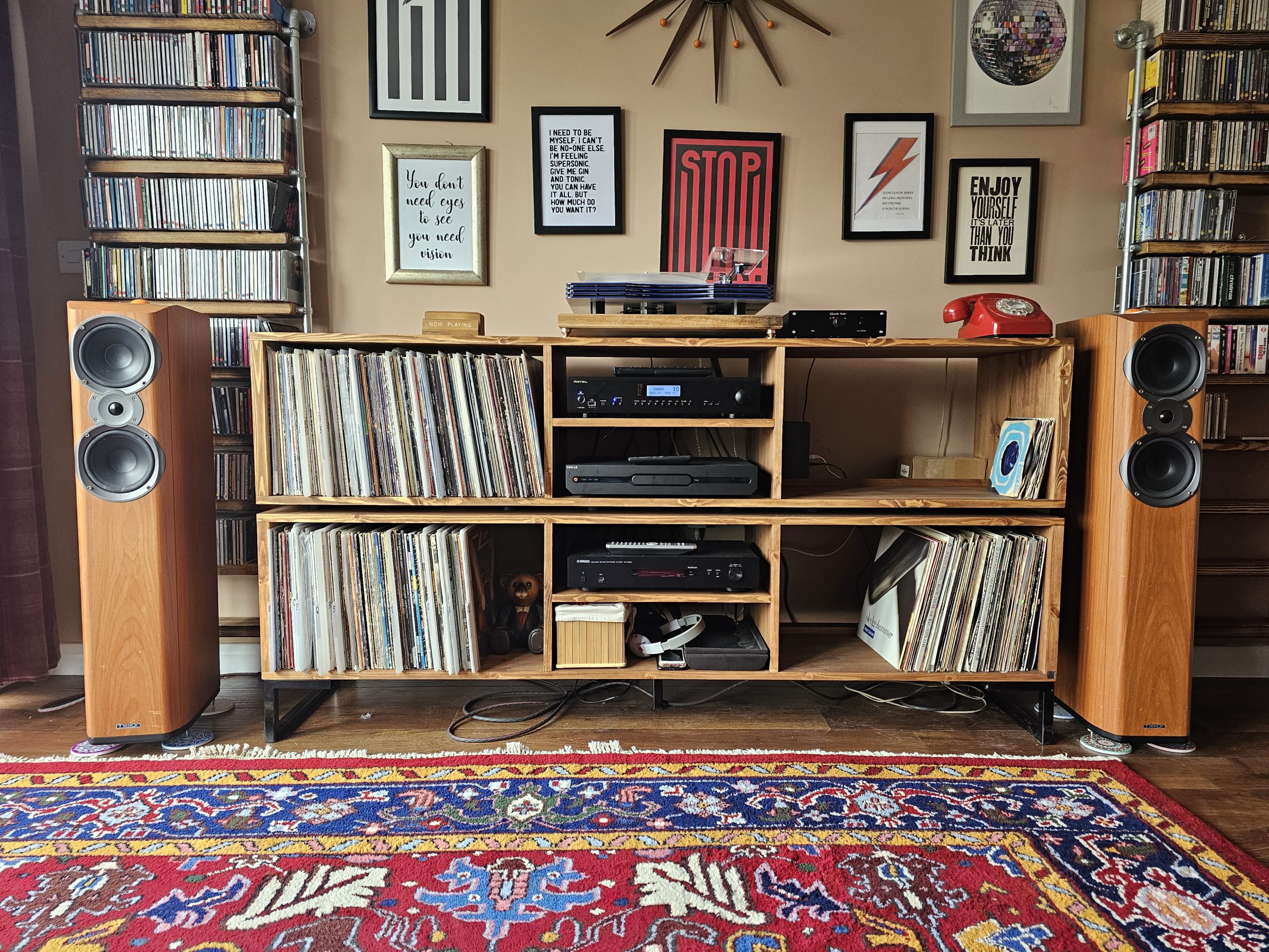 Two Tier DJ Vinyl Storage Cabinet With Component Shelf photo review