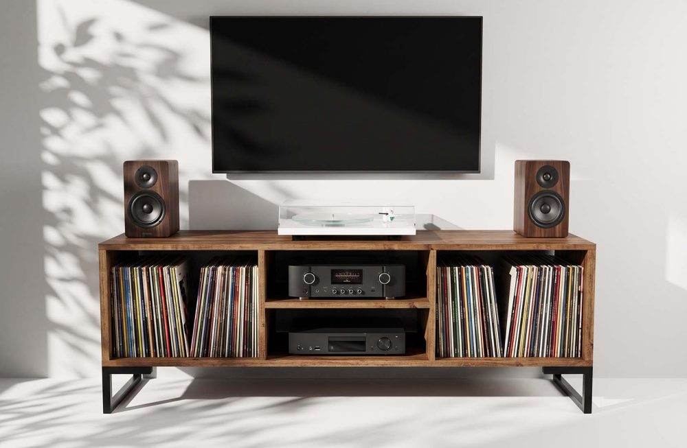 TV Sideboard Media Unit for 12" Vinyl Records and HIFI Cabinet
