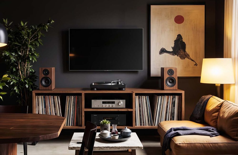 TV Sideboard Media Unit for 12" Vinyl Records and HIFI Cabinet
