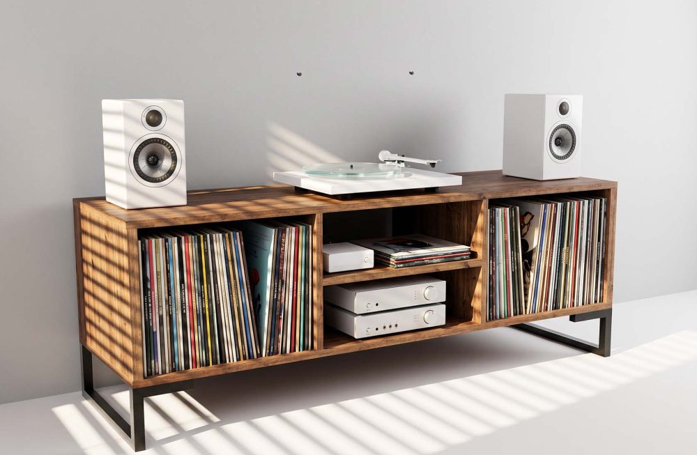 TV Sideboard Media Unit for 12" Vinyl Records and HIFI Cabinet
