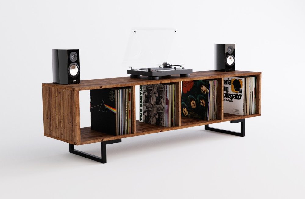 Metro Vinyl Storage Cabinet - TV Sideboard