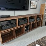 American Black Walnut Vinyl Storage Cabinet with Floating Isolation Amp Shelf photo review