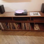 American Black Walnut Vinyl Storage Cabinet with Floating Isolation Amp Shelf photo review