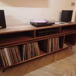 American Black Walnut Vinyl Storage Cabinet with Floating Isolation Amp Shelf photo review