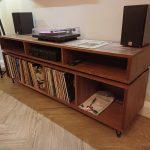 American Black Walnut Vinyl Storage Cabinet with Floating Isolation Amp Shelf photo review