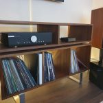 American Black Walnut Vinyl Storage Cabinet with Floating Isolation Amp Shelf photo review
