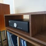 American Black Walnut Vinyl Storage Cabinet with Floating Isolation Amp Shelf photo review