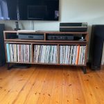 American Black Walnut Vinyl Storage Cabinet with Floating Isolation Amp Shelf photo review