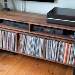 American Black Walnut Vinyl Storage Cabinet with Floating Isolation Amp Shelf photo review