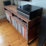 American Black Walnut Vinyl Storage Cabinet with Floating Isolation Amp Shelf photo review