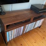 American Black Walnut Vinyl Storage Cabinet with Floating Isolation Amp Shelf photo review