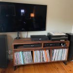 American Black Walnut Vinyl Storage Cabinet with Floating Isolation Amp Shelf photo review