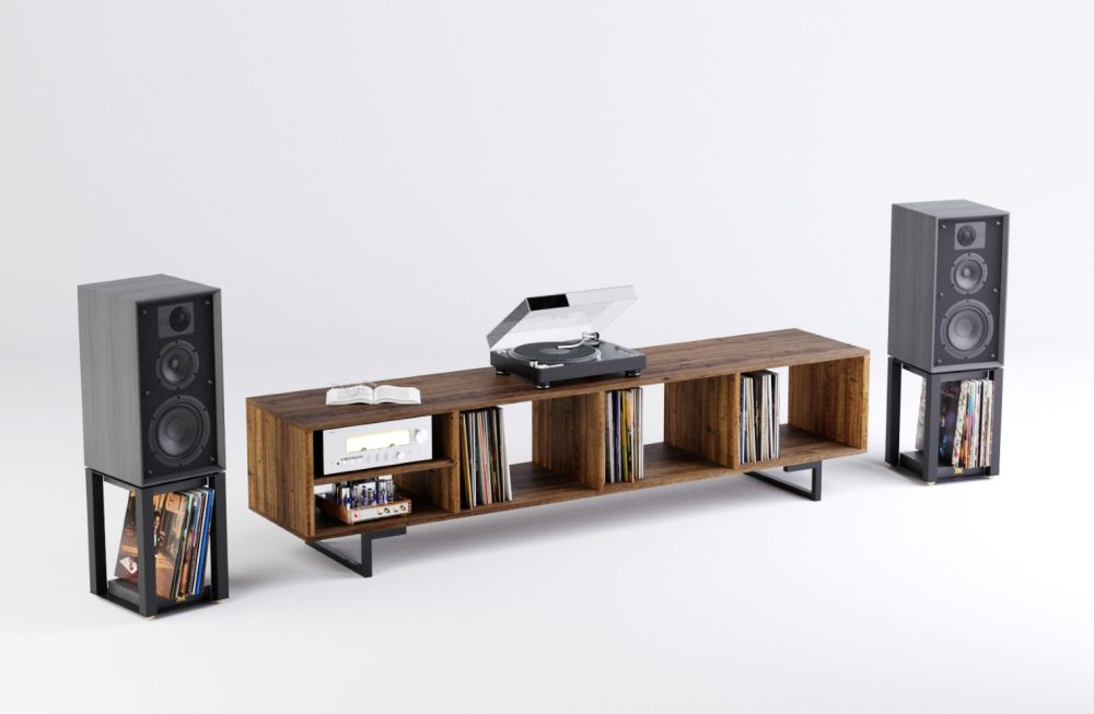Metro - Vinyl Storage Cabinet / TV & Media Sideboard With Shelf