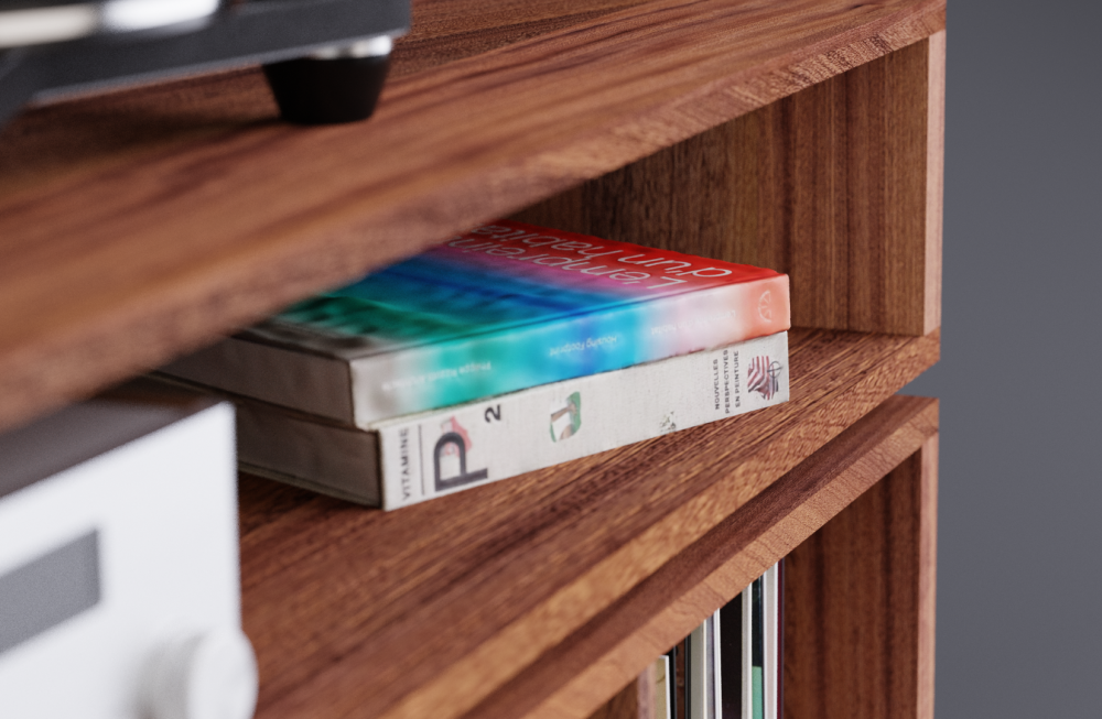 Sapele Mahogany Vinyl Record Storage Cabinet 5