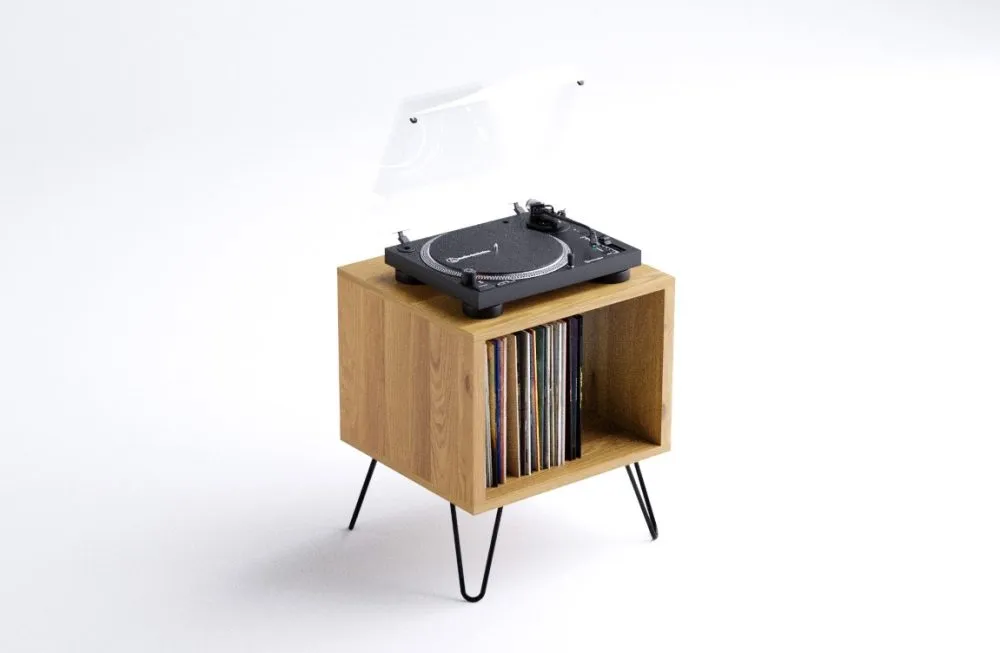 American Oak Börja Small Vinyl Storage Cabinet