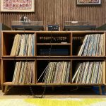 American Black Walnut Two Tier DJ Vinyl Storage Cabinet With Component Shelf photo review