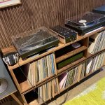 American Black Walnut Two Tier DJ Vinyl Storage Cabinet With Component Shelf photo review