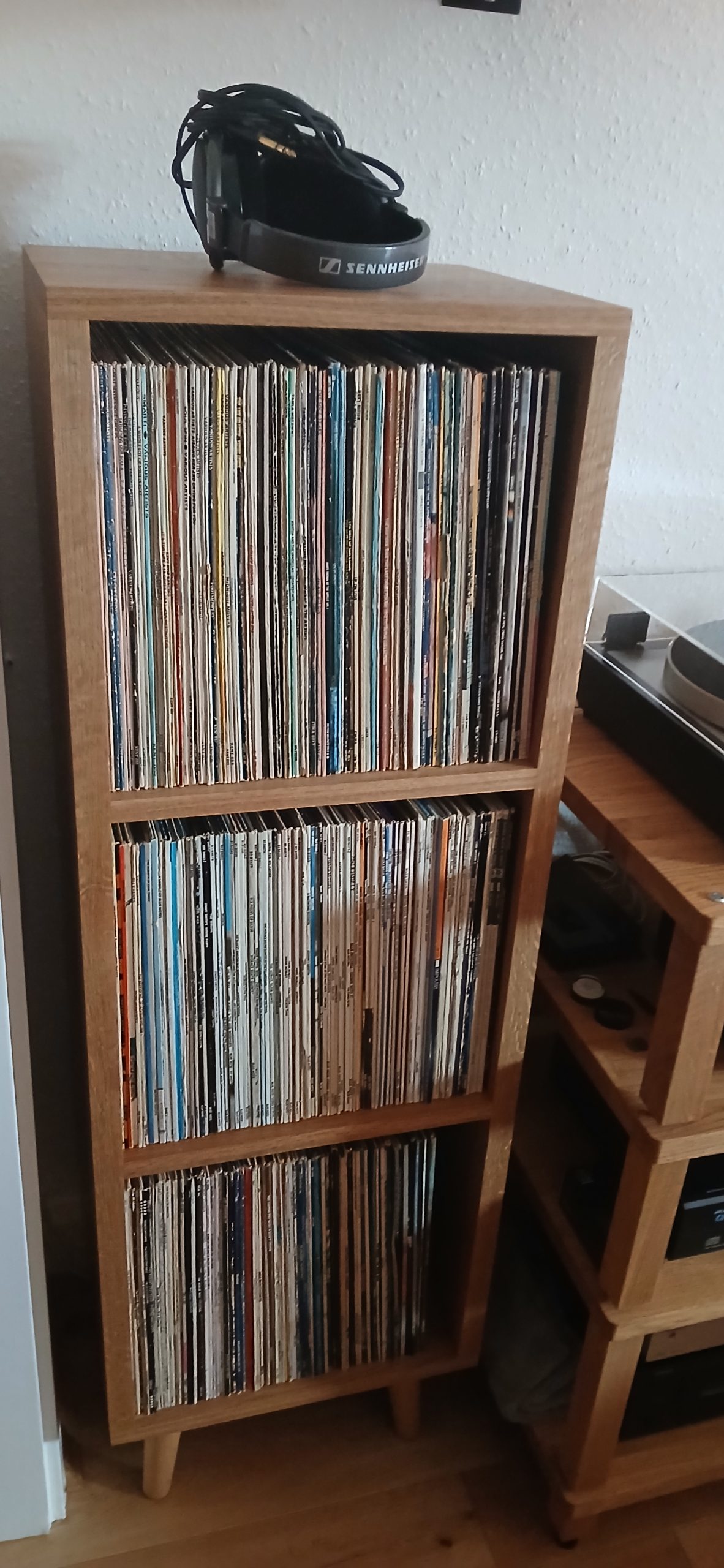The Tower - American Oak Vertical Tall Vinyl Storage Cabinet photo review