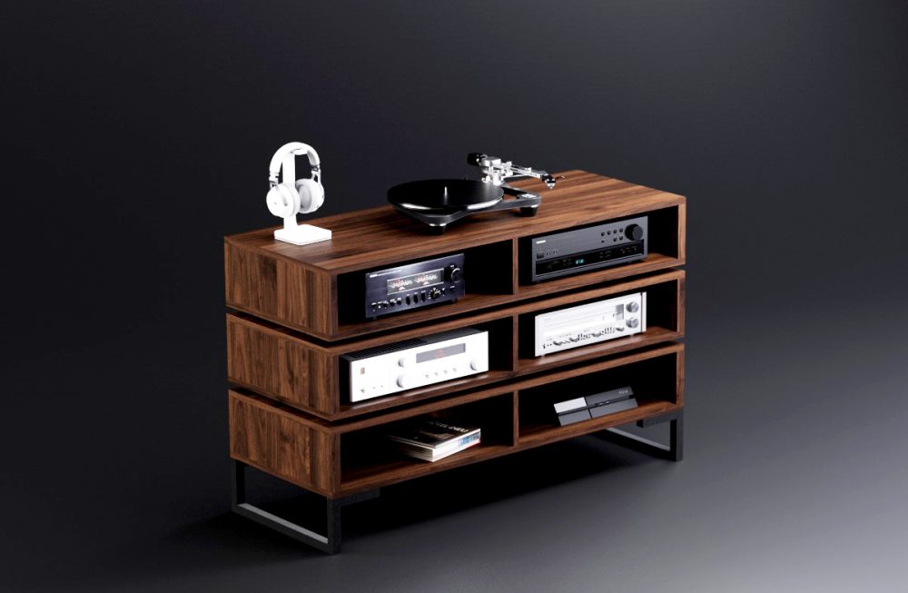 Karlstad 6 Space Amp Rack - Hi fi Rack - American Black Walnut